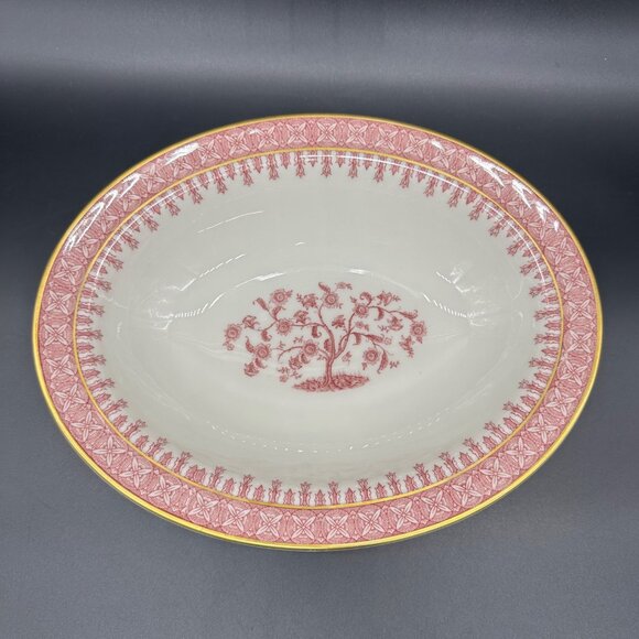 Vintage Oval Vegetable Serving Bowl Theodore Haviland Cambridge Crimson Tree 50s - Picture 2 of 9